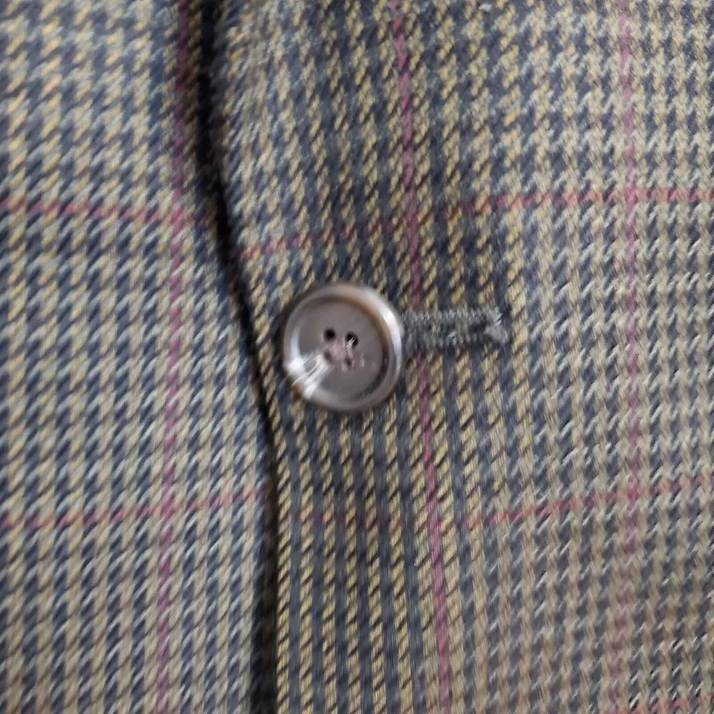 Ralph Lauren LRL Brown Houndstooth‎ wool Mens Blazer Jacket Sports Coat Size 42L